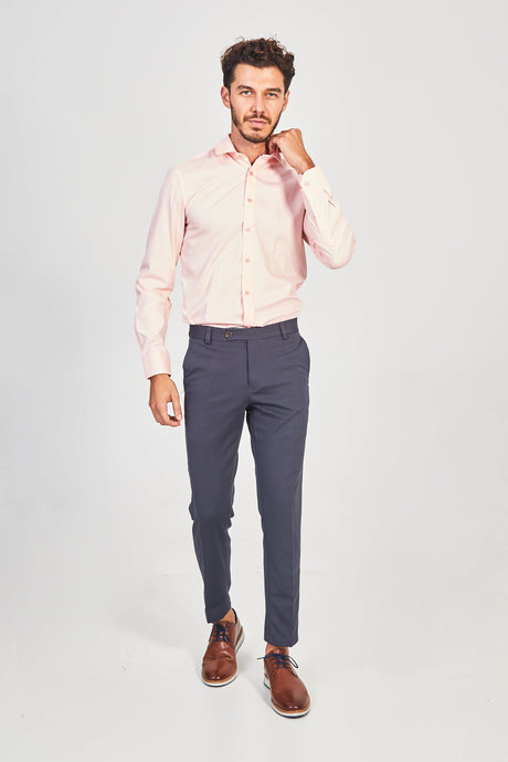 Men’s super stretch tailored trousers in grey - side view