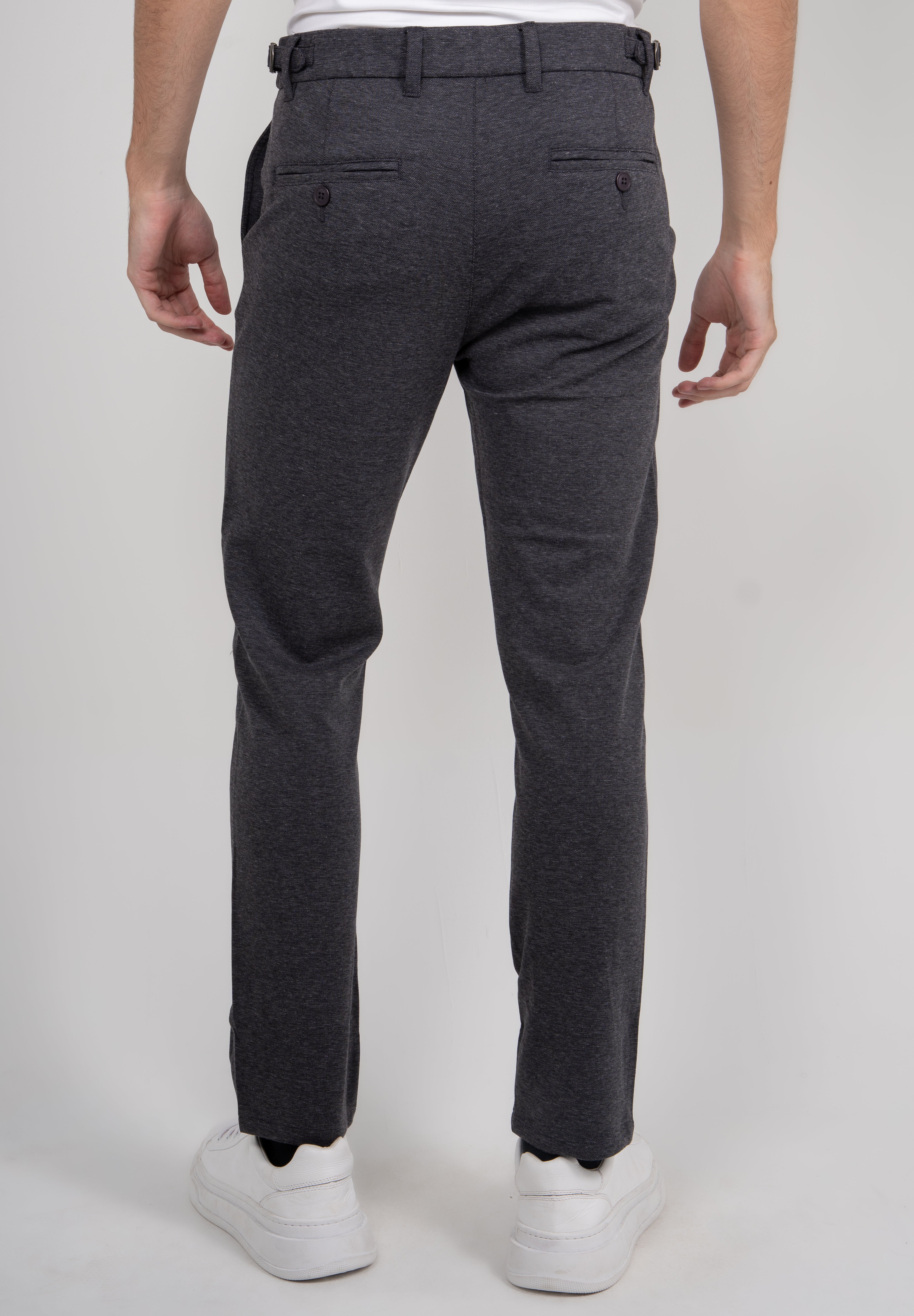 Calça Alfaiataria Masculina em Malha com Ajuste Lateral