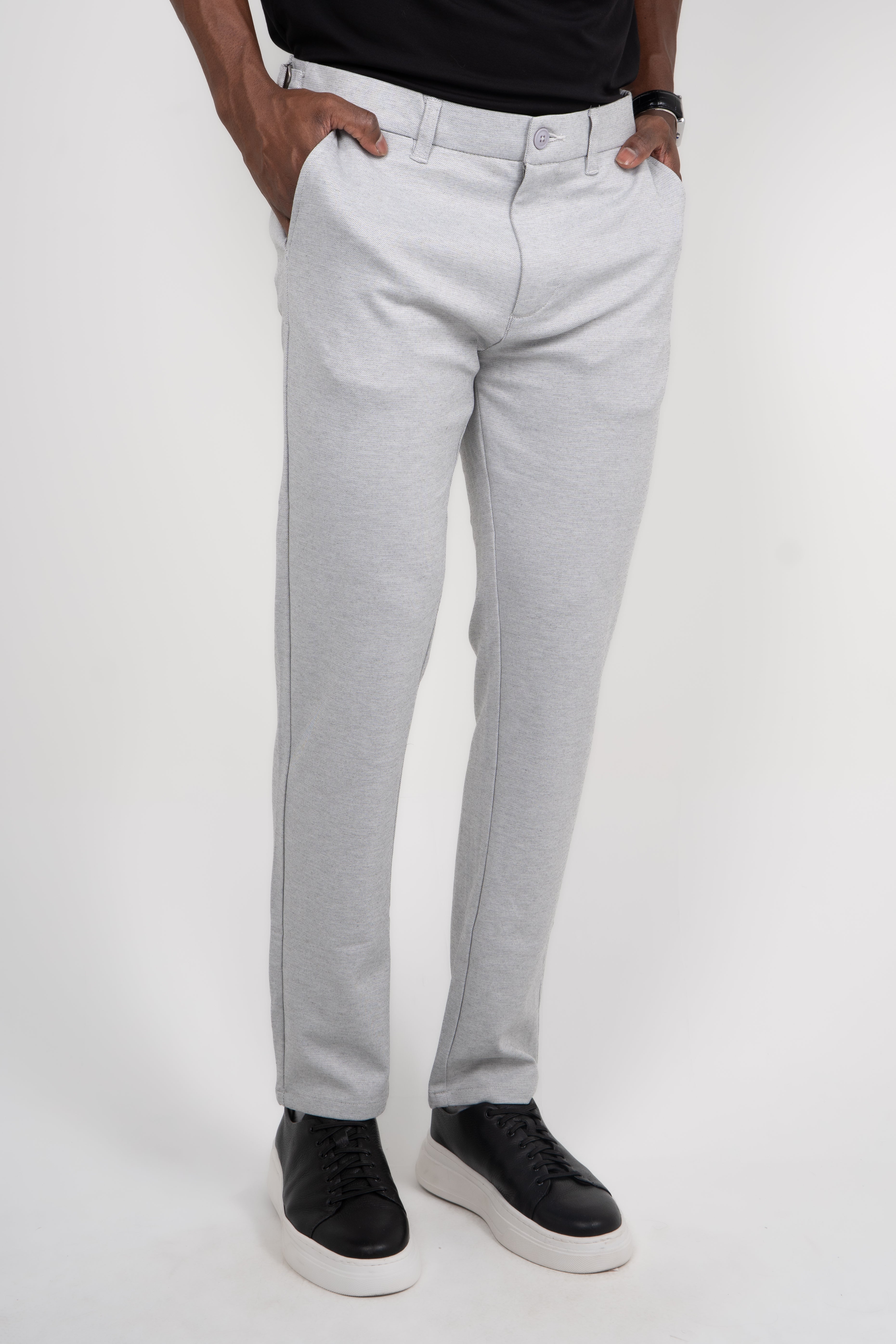 Calça Alfaiataria Masculina em Malha com Ajuste Lateral
