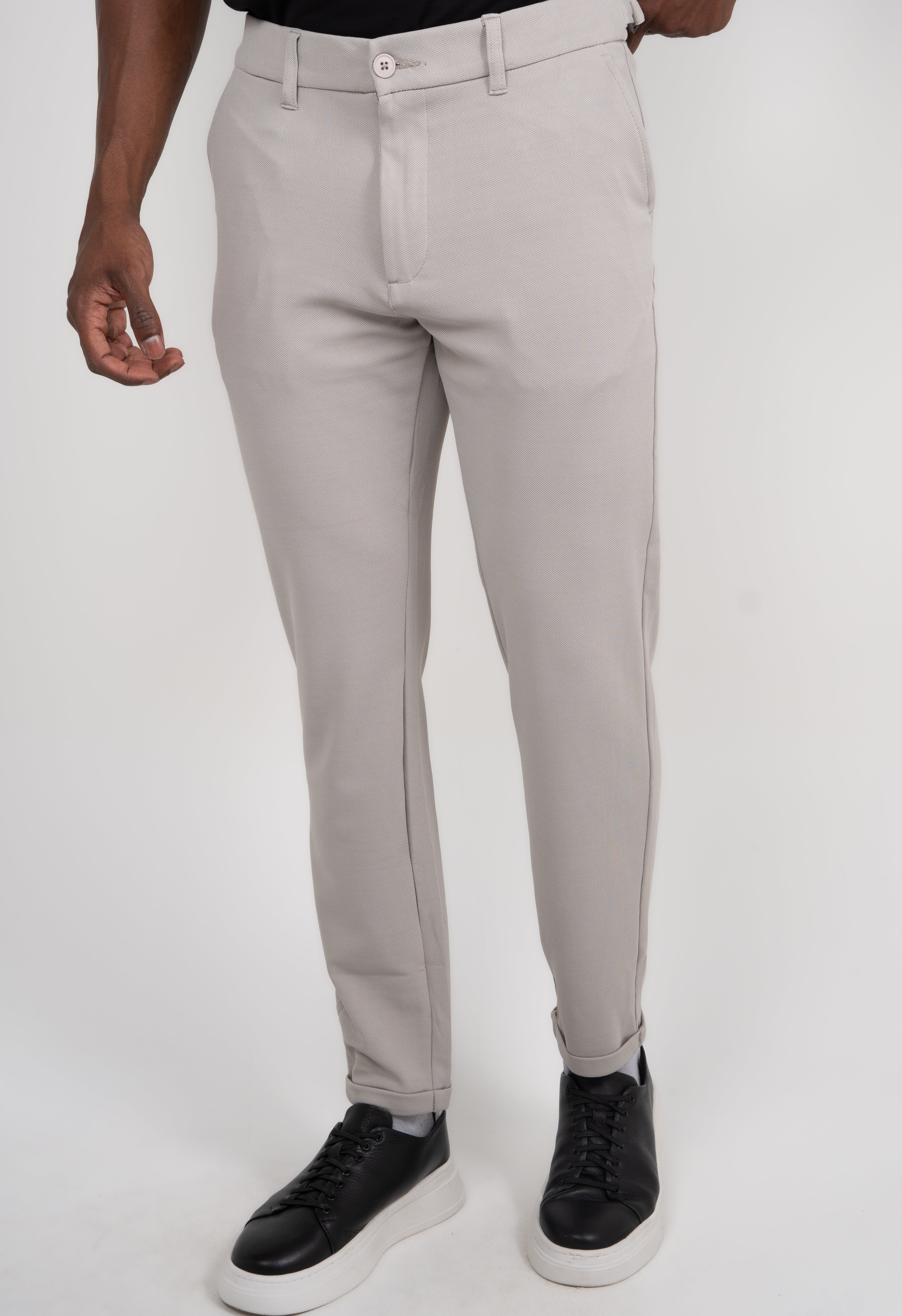 Calça Alfaiataria Masculina em Malha com Ajuste Lateral