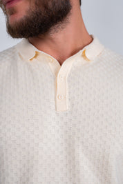 Polo Masculina Tricot Texturizada Premium Quadriculada