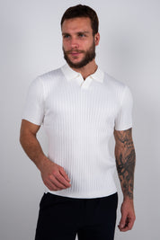 Camisa Polo Masculina Tricot Canelada Gola Italiana