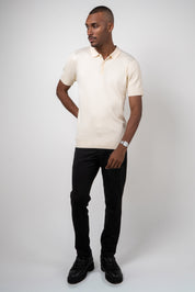 Polo Masculina Tricot Texturizada Ribana