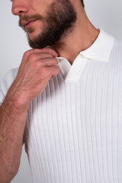 Camisa Polo Masculina Tricot Canelada Gola Italiana