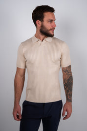 Camisa Polo Masculina Tricot Canelada Gola Italiana
