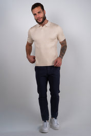 Camisa Polo Masculina Tricot Canelada Gola Italiana