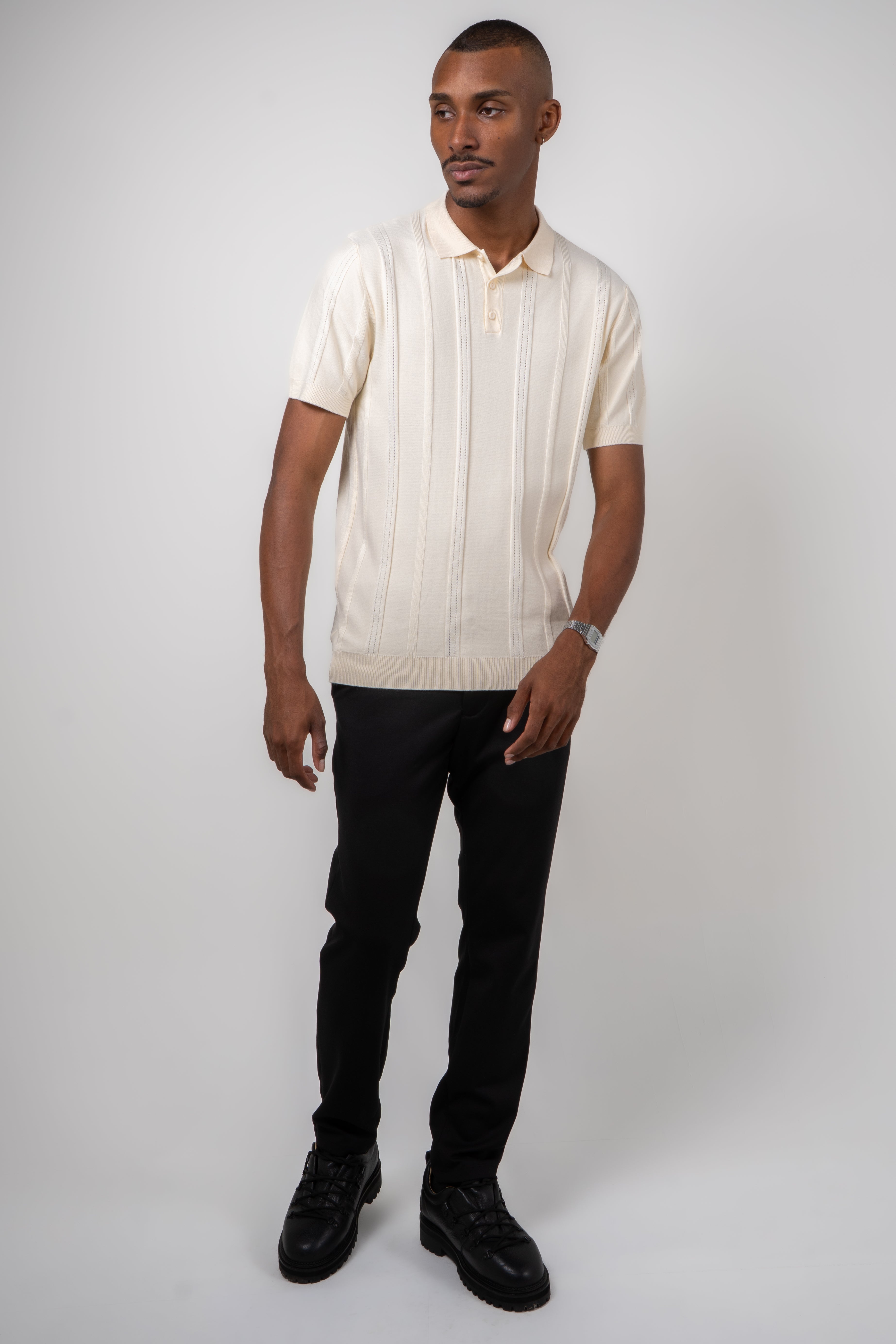 Camisa Polo Masculina Texturizada Premium Listra