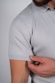 Polo Masculina Tricot Texturizada Ribana