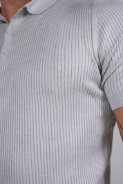 Polo Masculina Tricot Texturizada Ribana