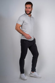 Polo Masculina Tricot Texturizada Ribana