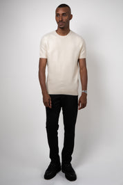 Camiseta Tricot Masculina Texturizada Premium Off-White