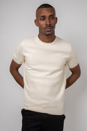 Camiseta Tricot Masculina Texturizada Premium Off-White