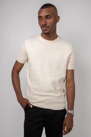 Camiseta Tricot Masculina Texturizada Premium Off-White