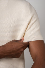 Camiseta Tricot Masculina Texturizada Premium Off-White