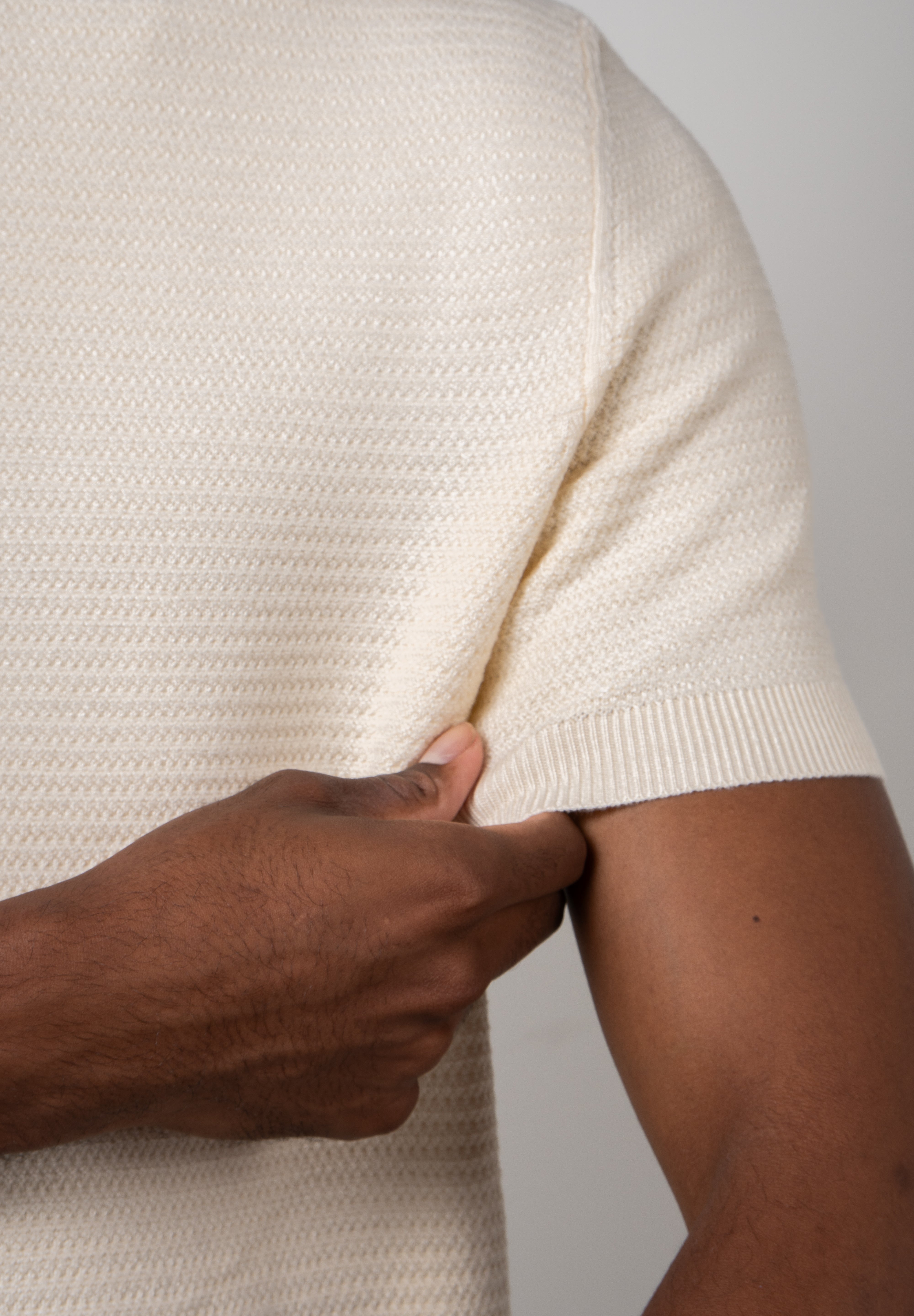 Camiseta Tricot Masculina Texturizada Premium Off-White