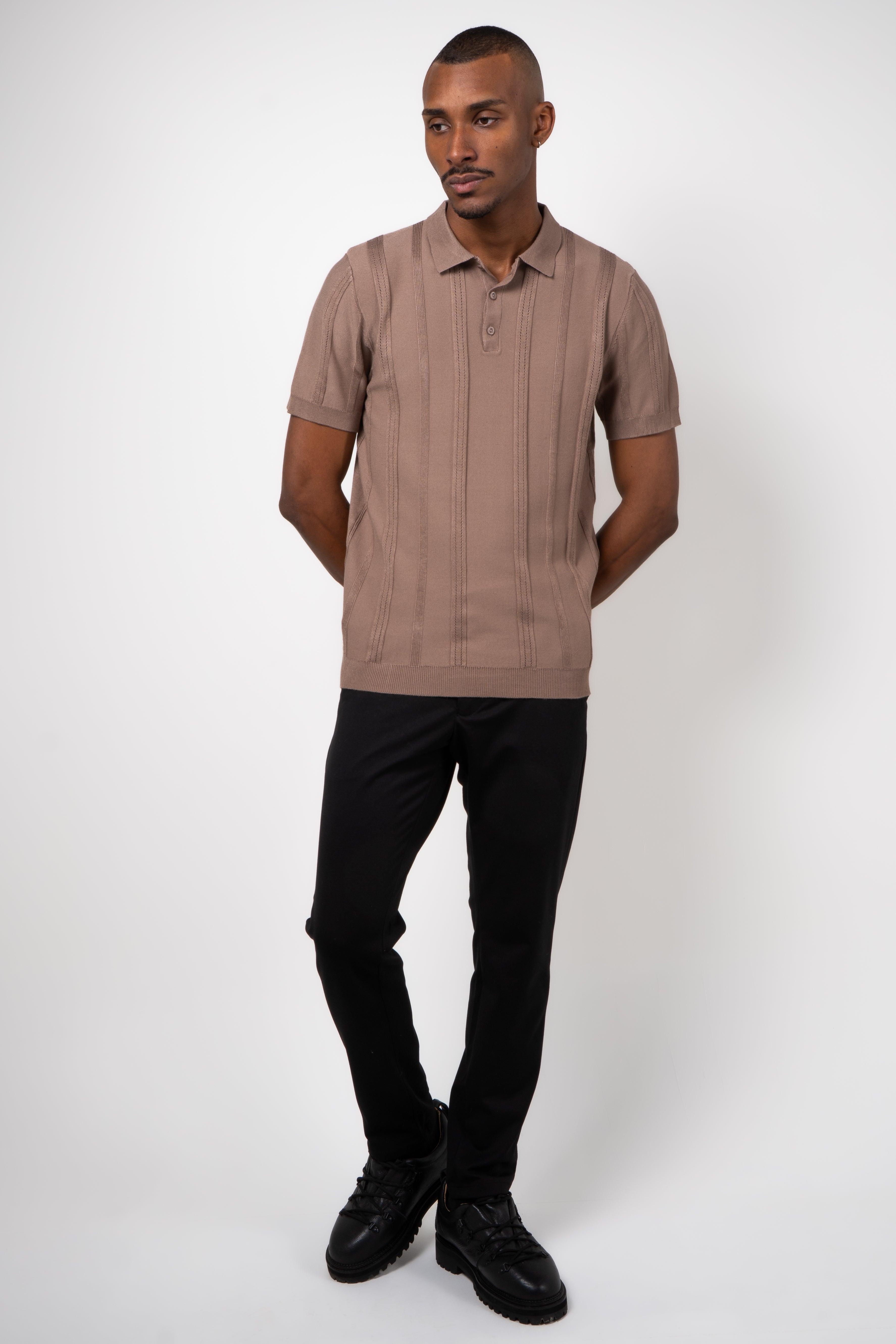 Camisa Polo Masculina Texturizada Premium Listra
