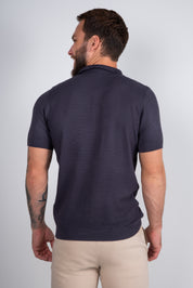 Polo Masculina Tricot Texturizada Premium Quadriculada