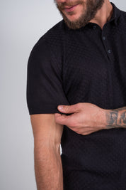Polo Masculina Tricot Texturizada Premium Quadriculada