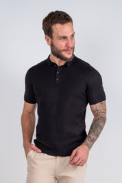Polo Masculina Tricot Texturizada Premium Quadriculada