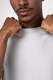 Camiseta Tricot Masculina Texturizada Premium Cinza