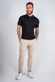 Camisa Polo Masculina Tricot Canelada Gola Italiana