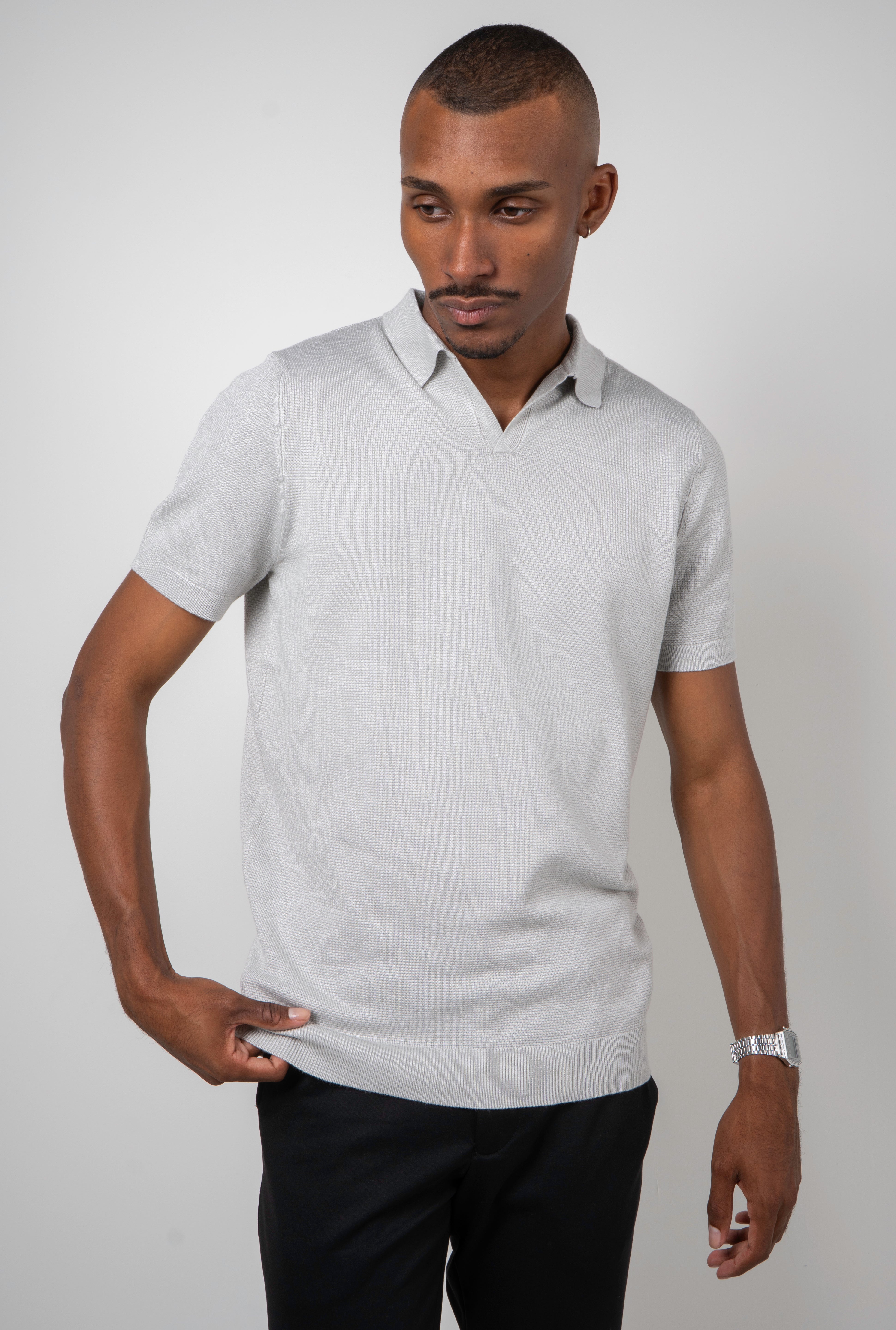Camisa Polo Masculina Texturizada Premium