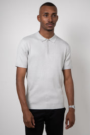 Polo Masculina Tricot Texturizada Ribana