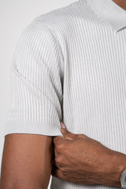 Polo Masculina Tricot Texturizada Ribana