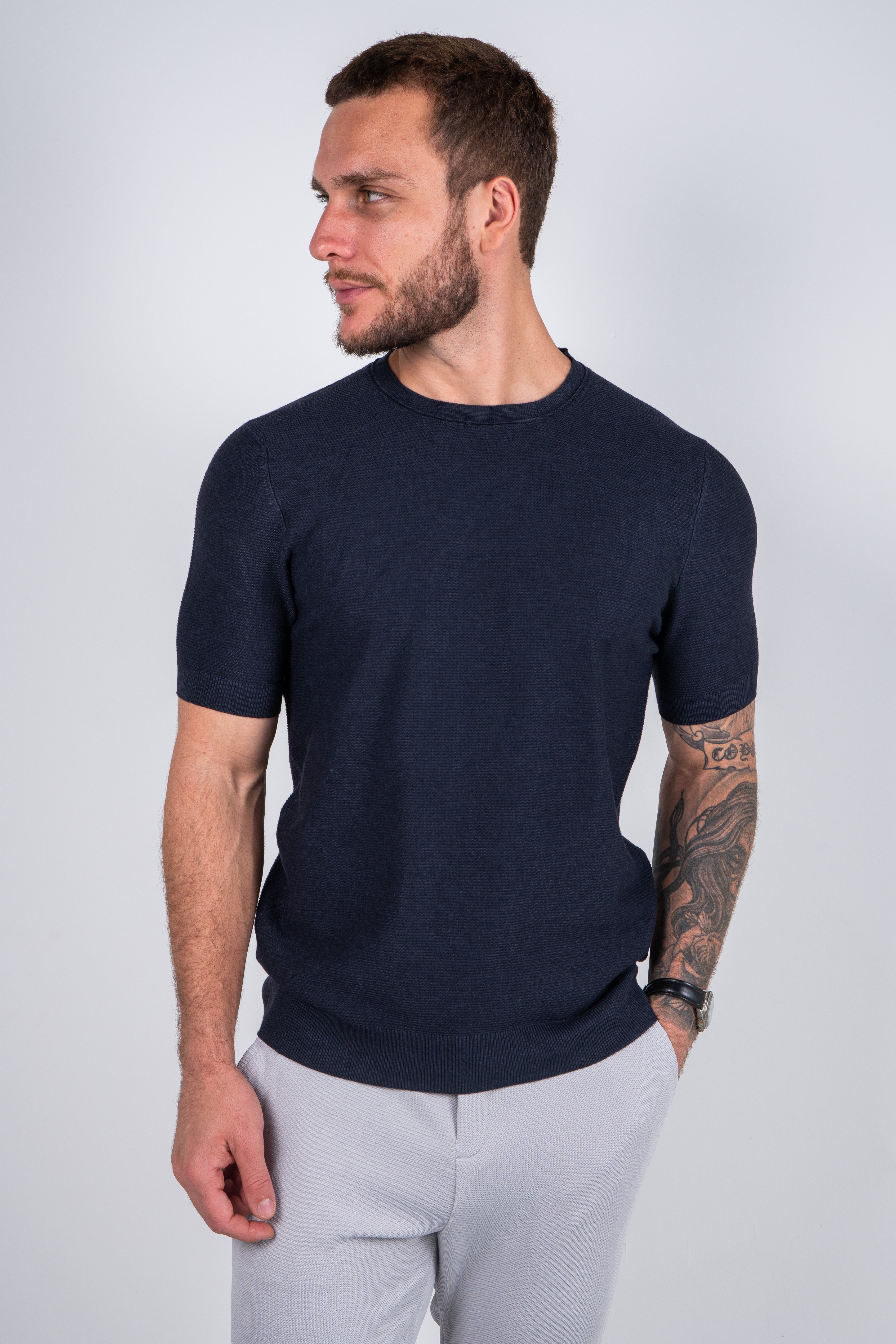 Camiseta Tricot Masculina Texturizada Premium
