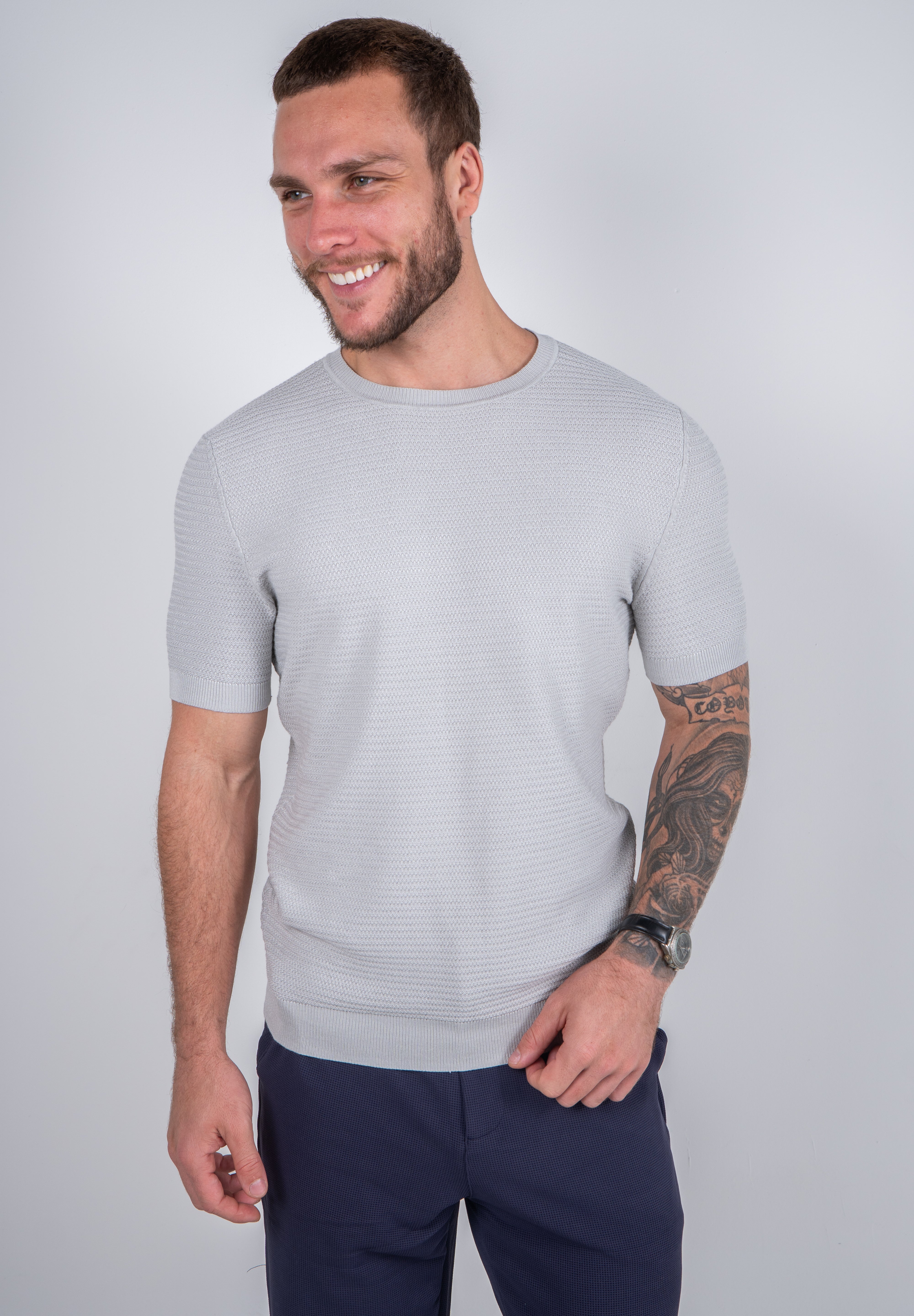 Camiseta Tricot Masculina Texturizada Premium