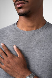Camiseta Tricot Masculina Texturizada Premium Chumbo