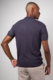 Polo Masculina Tricot Texturizada Premium Quadriculada