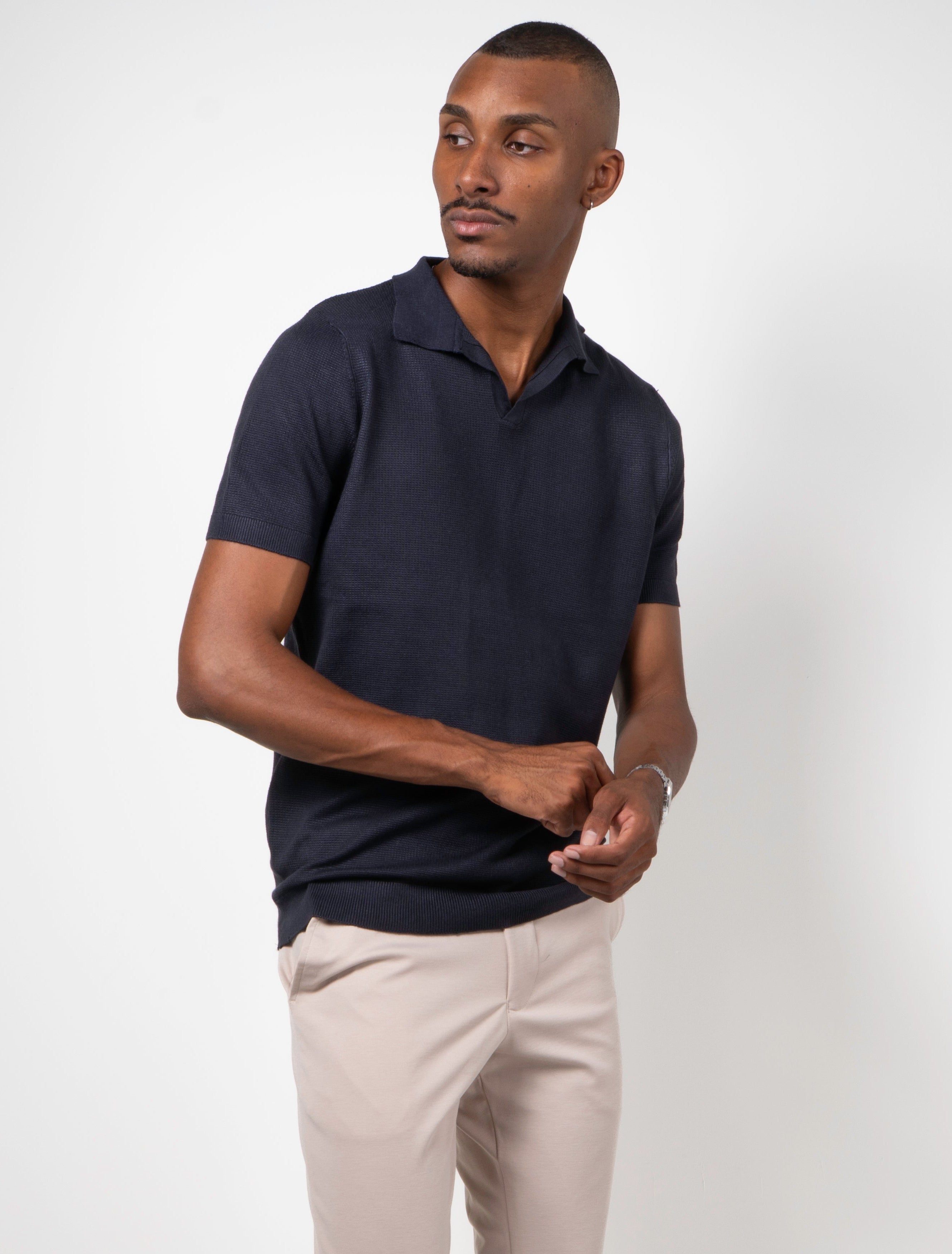 Camisa Polo Masculina Texturizada Premium