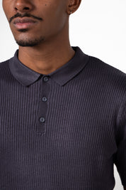 Polo Masculina Tricot Texturizada Ribana