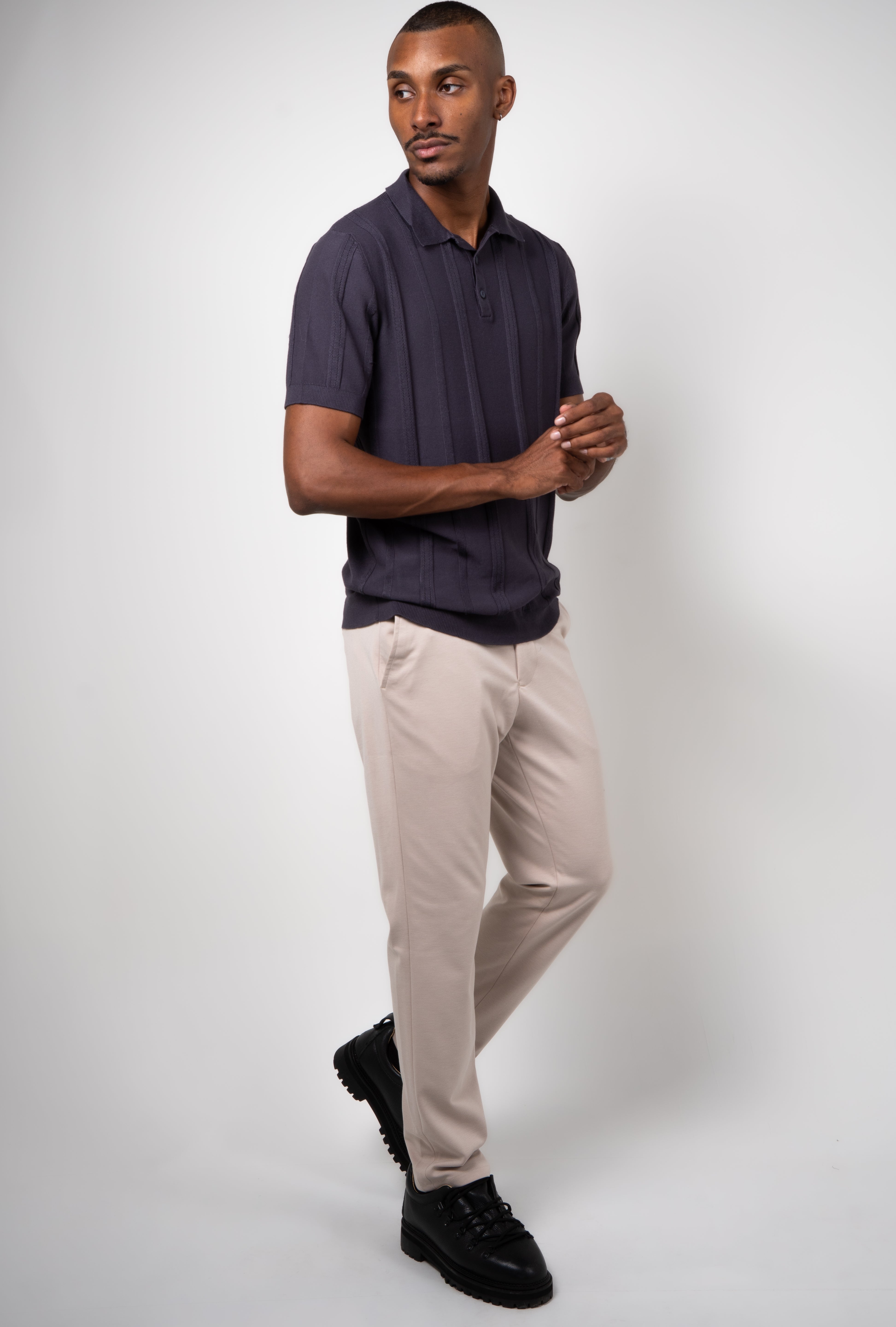 Camisa Polo Masculina Texturizada Premium Listra