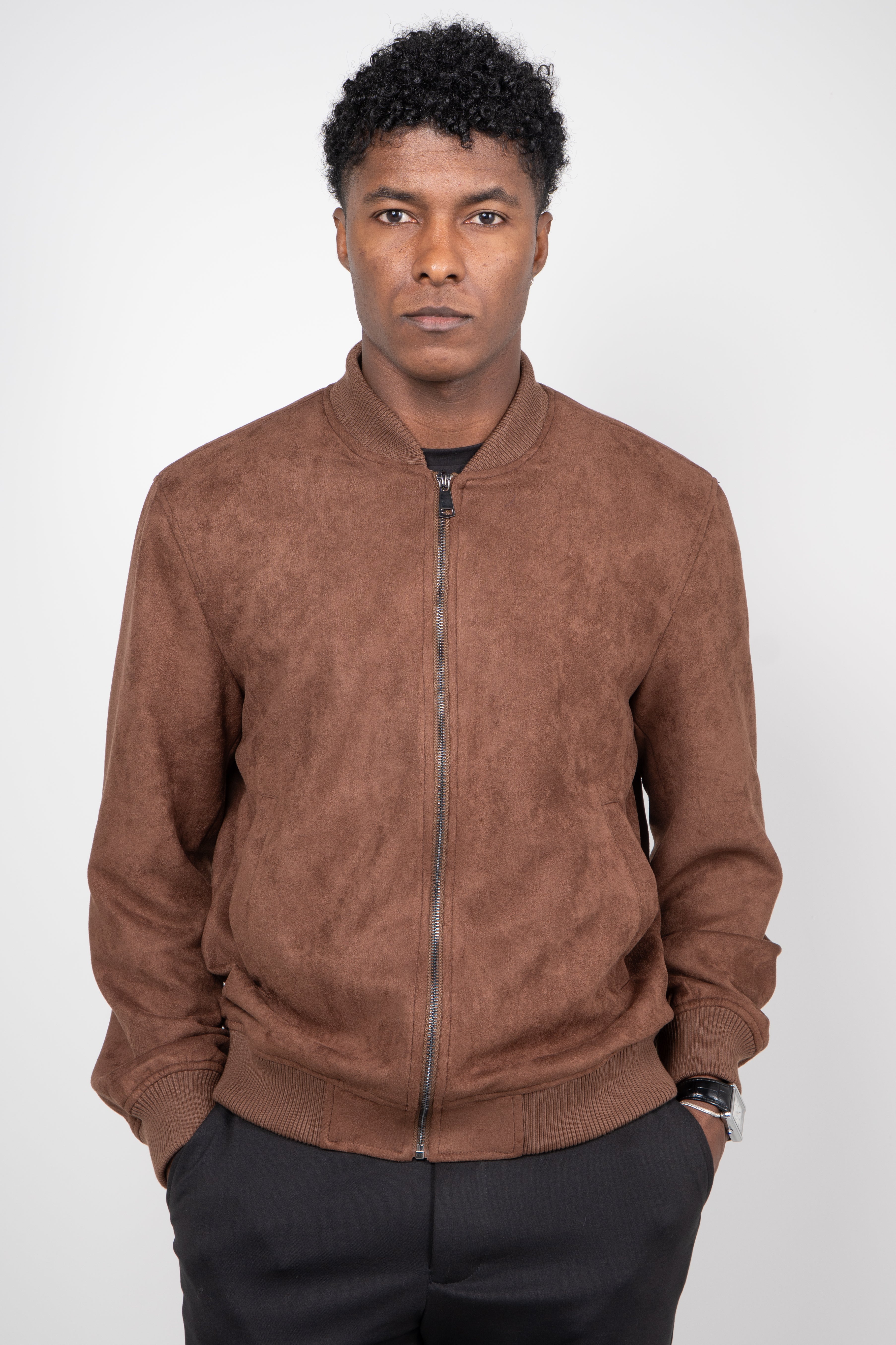Jaqueta Masculina Bomber Suede
