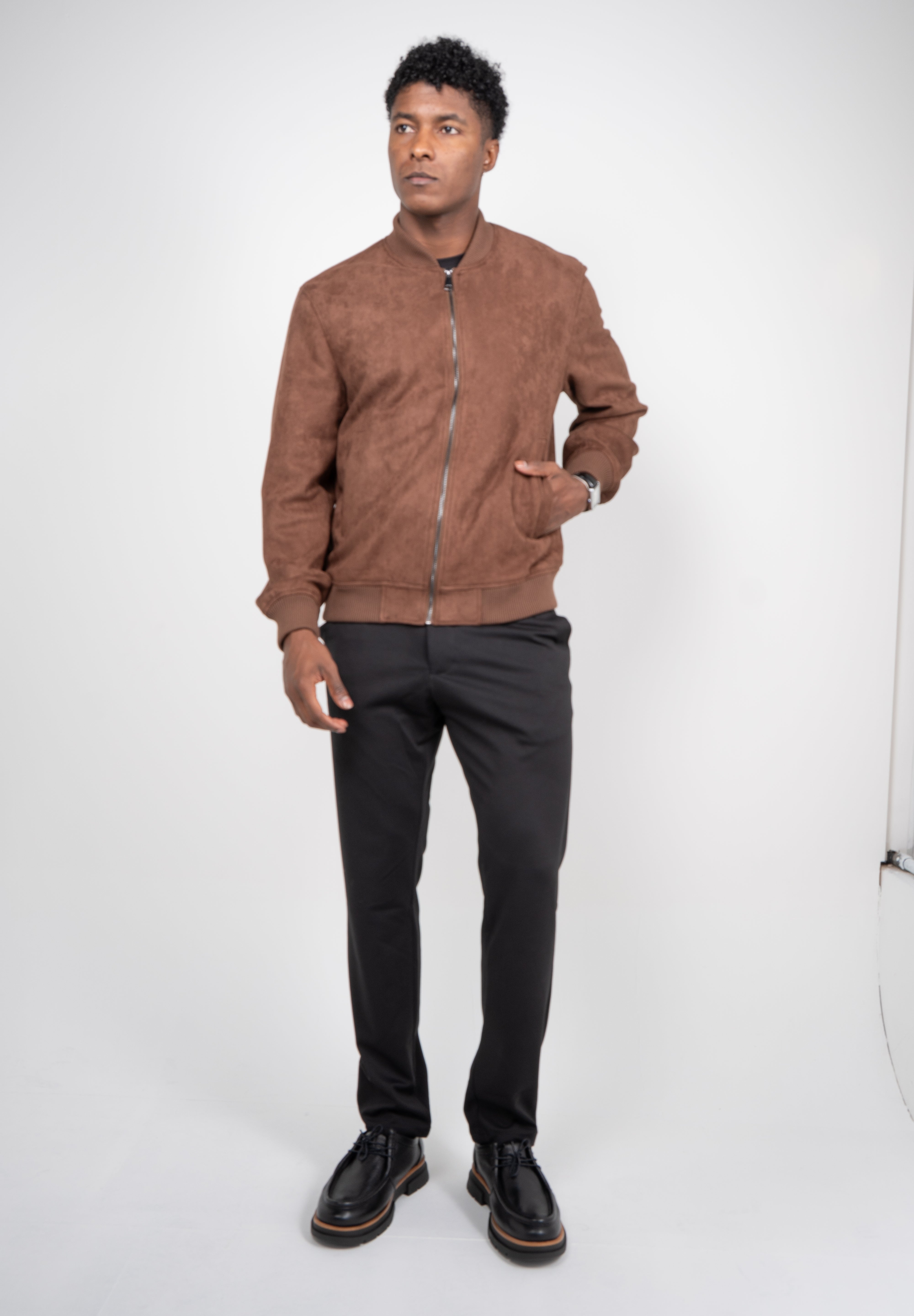 Jaqueta Masculina Bomber Suede