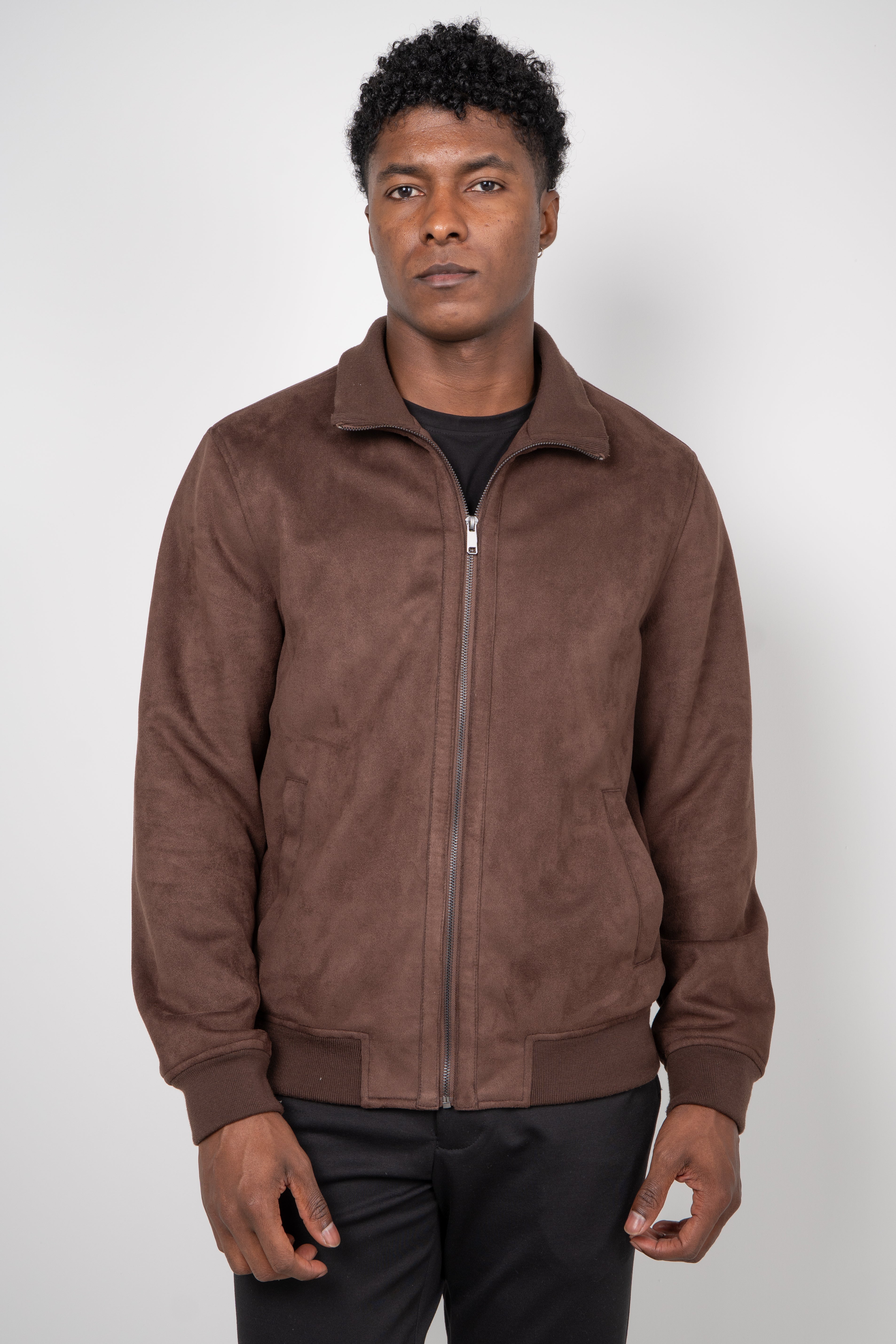 Jaqueta Masculina Zíper Gola Alta Inverno
