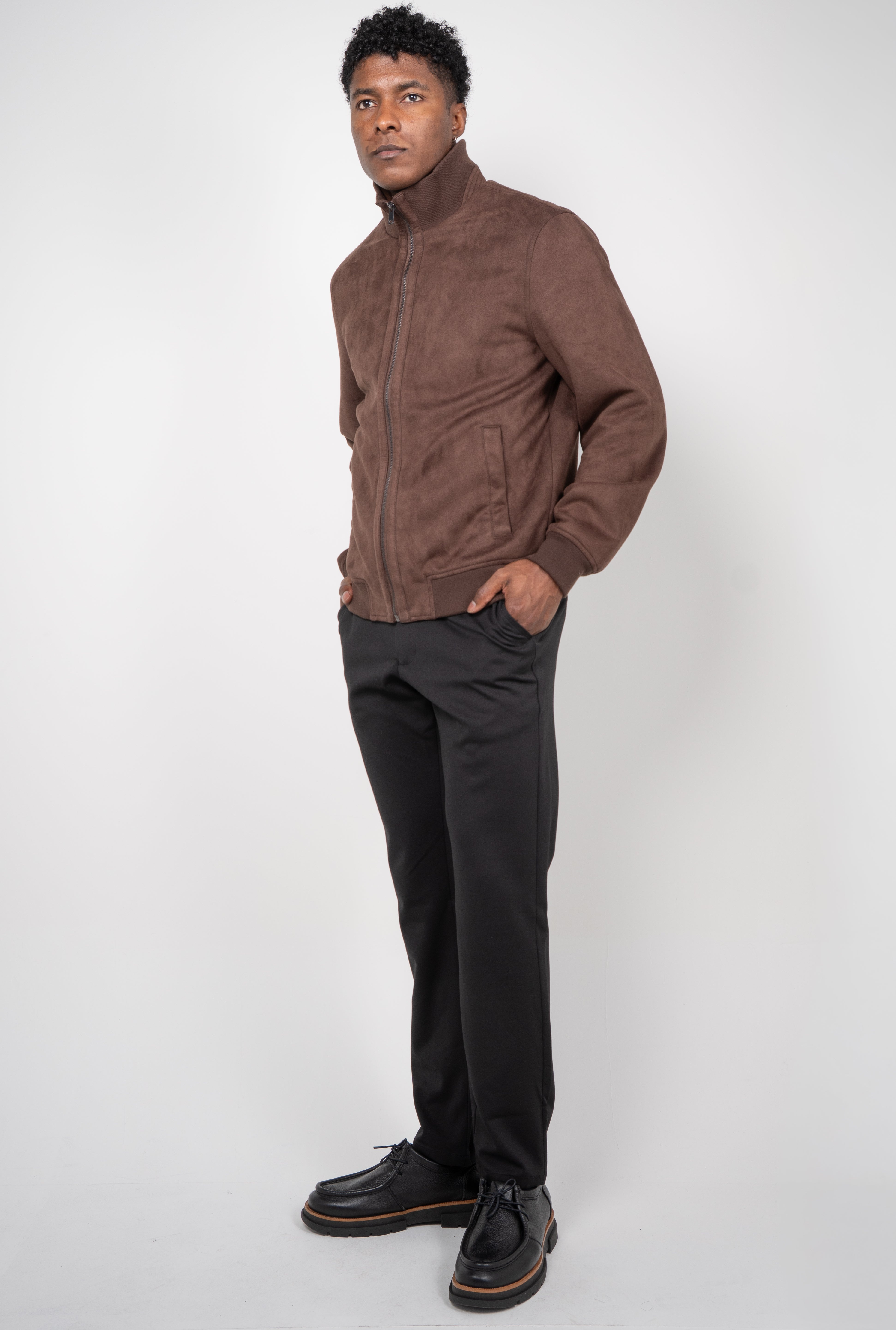 Jaqueta Masculina Zíper Gola Alta Inverno