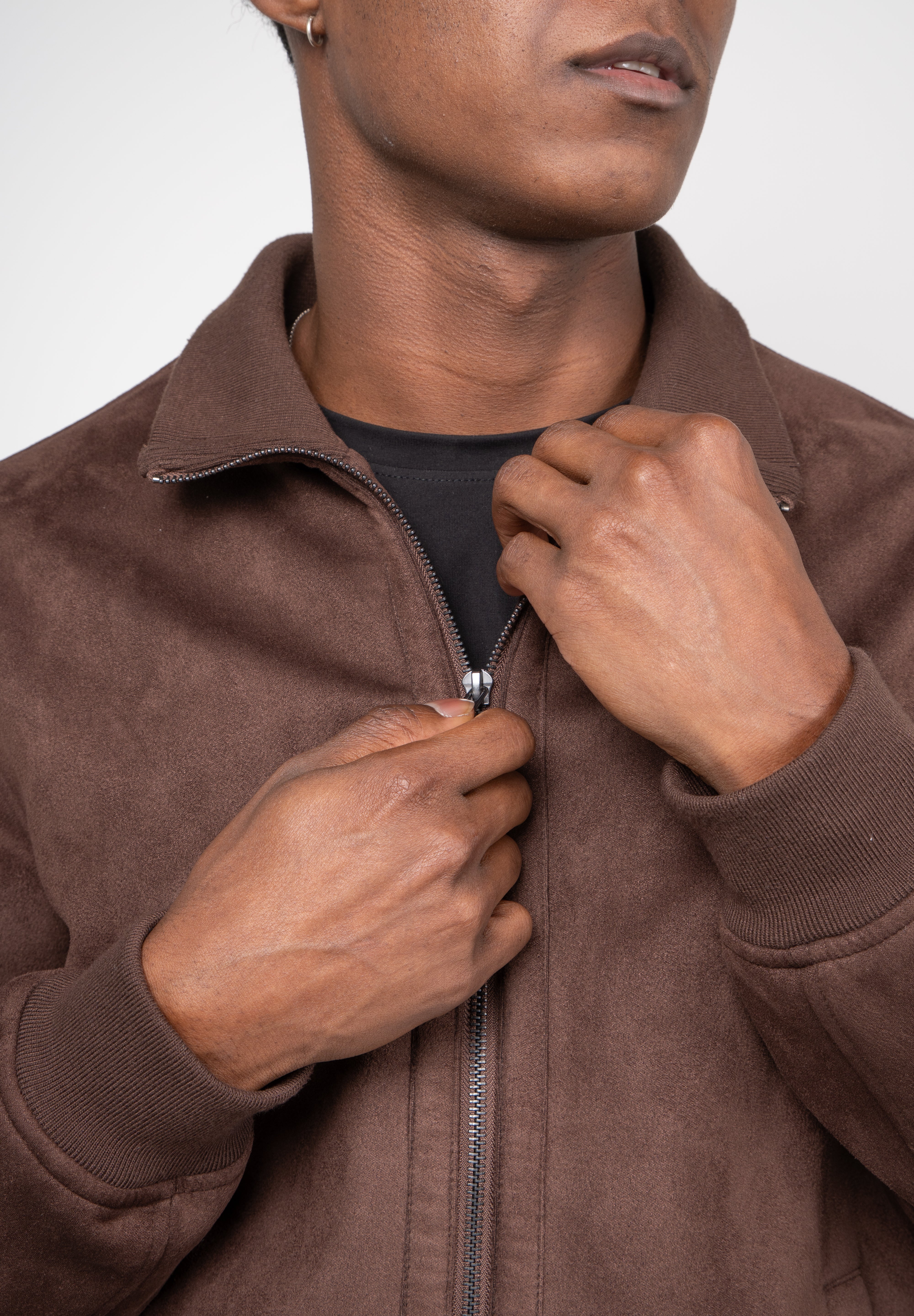 Jaqueta Masculina Zíper Gola Alta Inverno