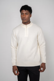 Suéter Tricot Masculino Gola Meio Zíper