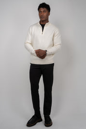 Suéter Tricot Masculino Gola Meio Zíper