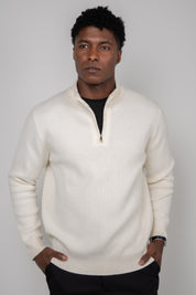 Suéter Tricot Masculino Gola Meio Zíper