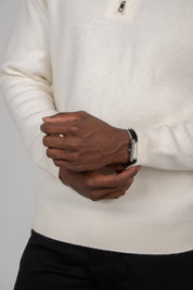 Suéter Tricot Masculino Gola Meio Zíper