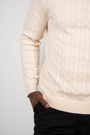 Suéter Tricot Gola Careca Trançado