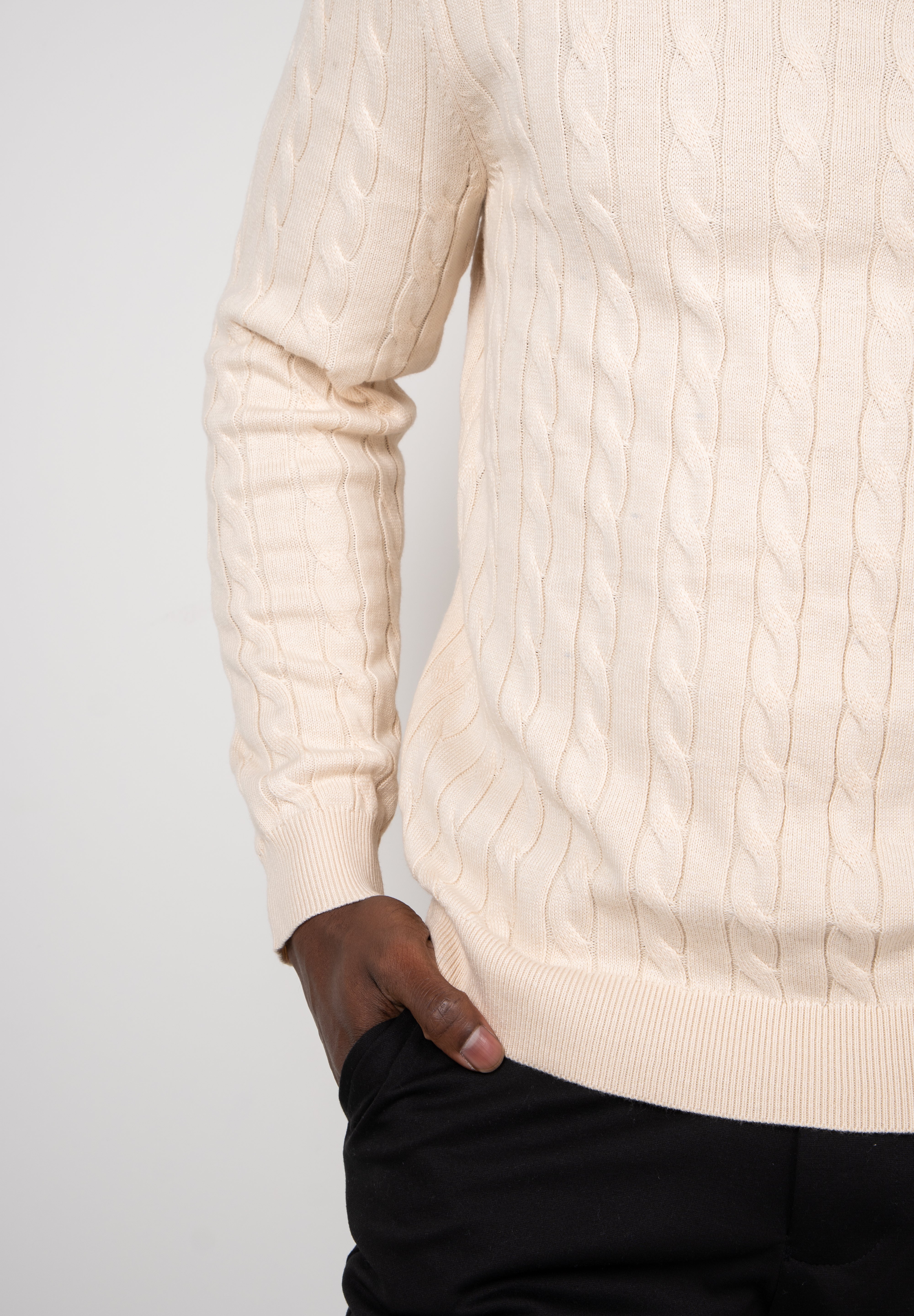 Suéter Tricot Gola Careca Trançado