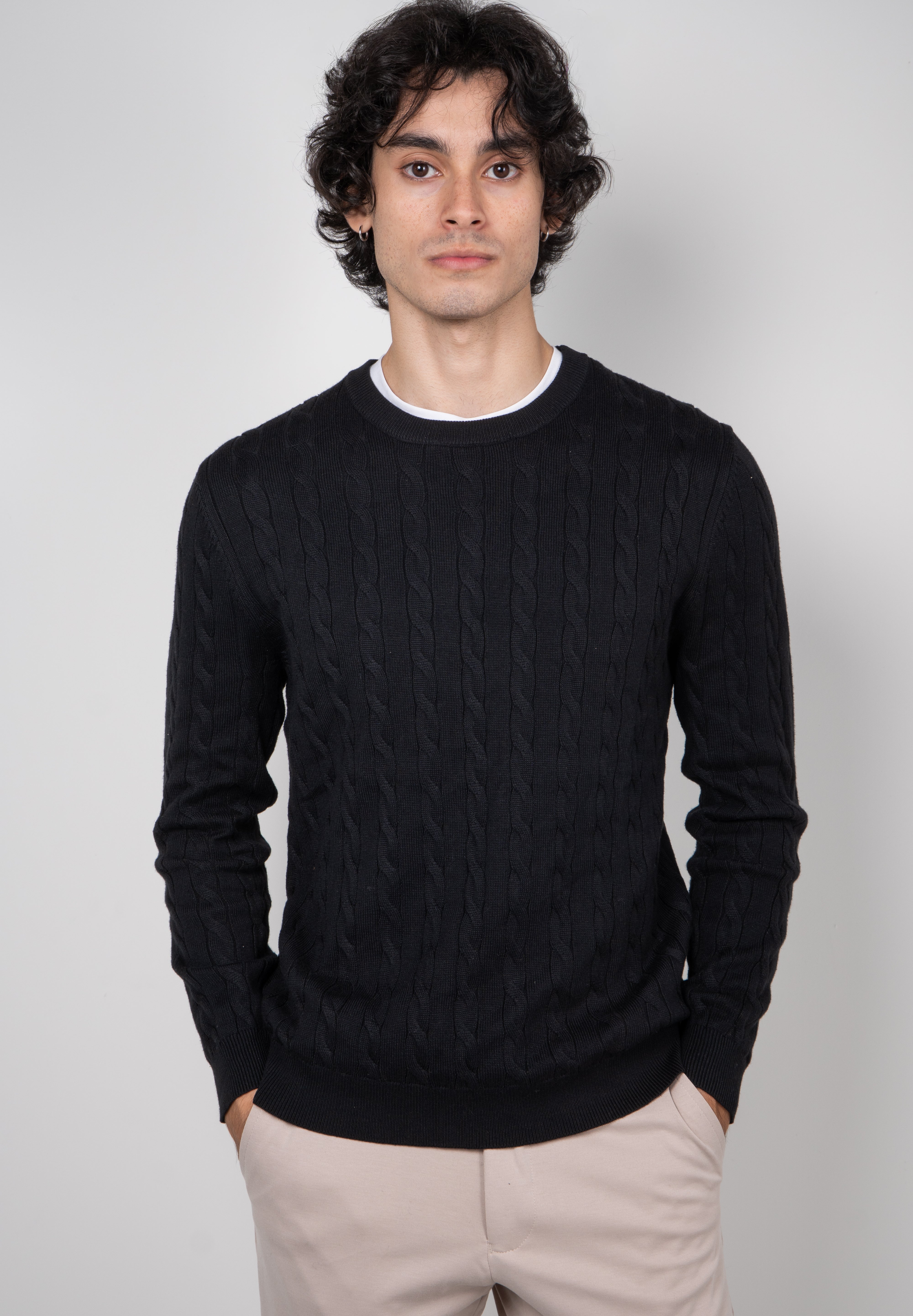 Suéter Tricot Masculino Gola Careca Premium