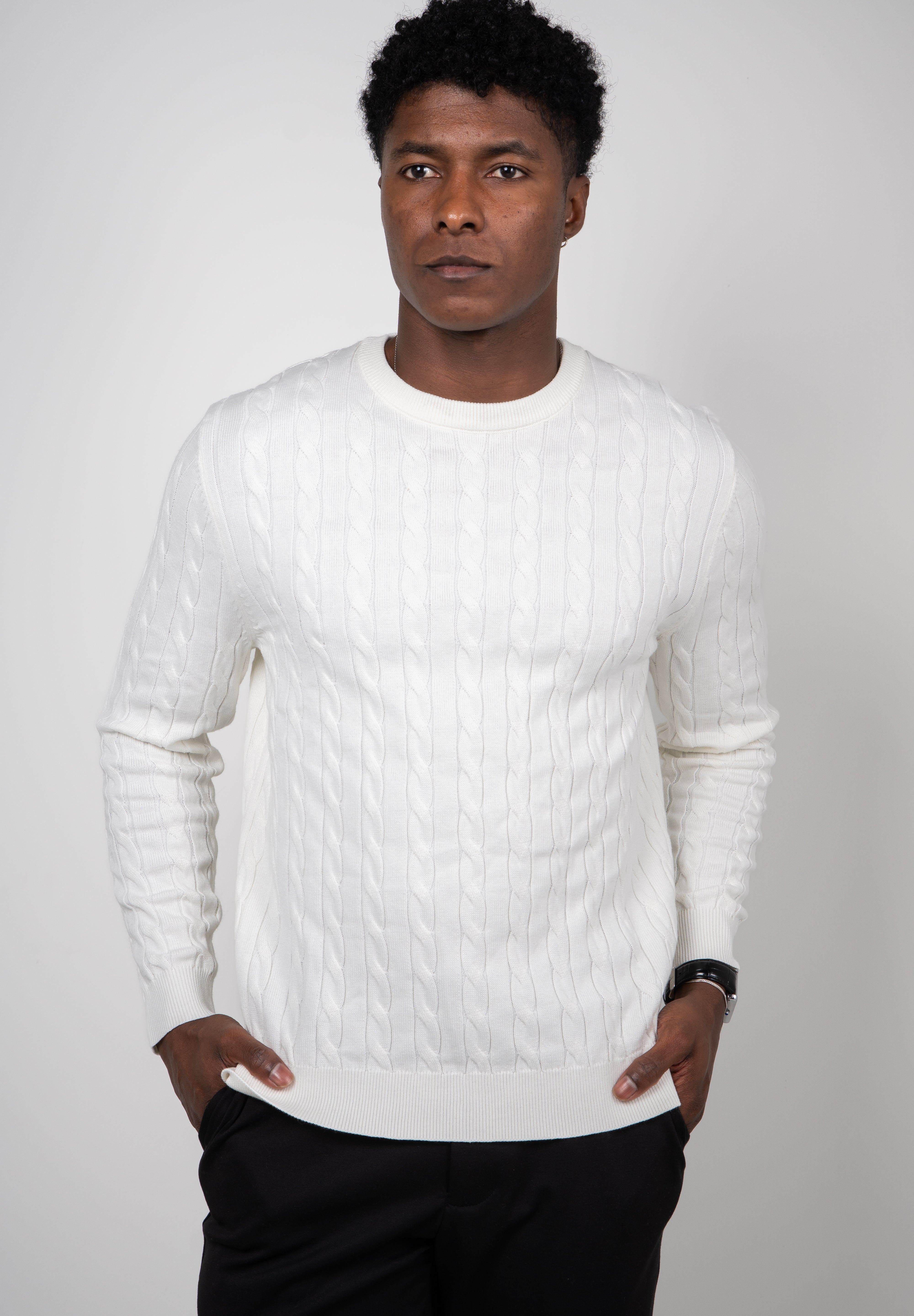 Suéter Tricot Gola Careca Trançado