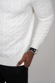 Suéter Tricot Gola Careca Trançado