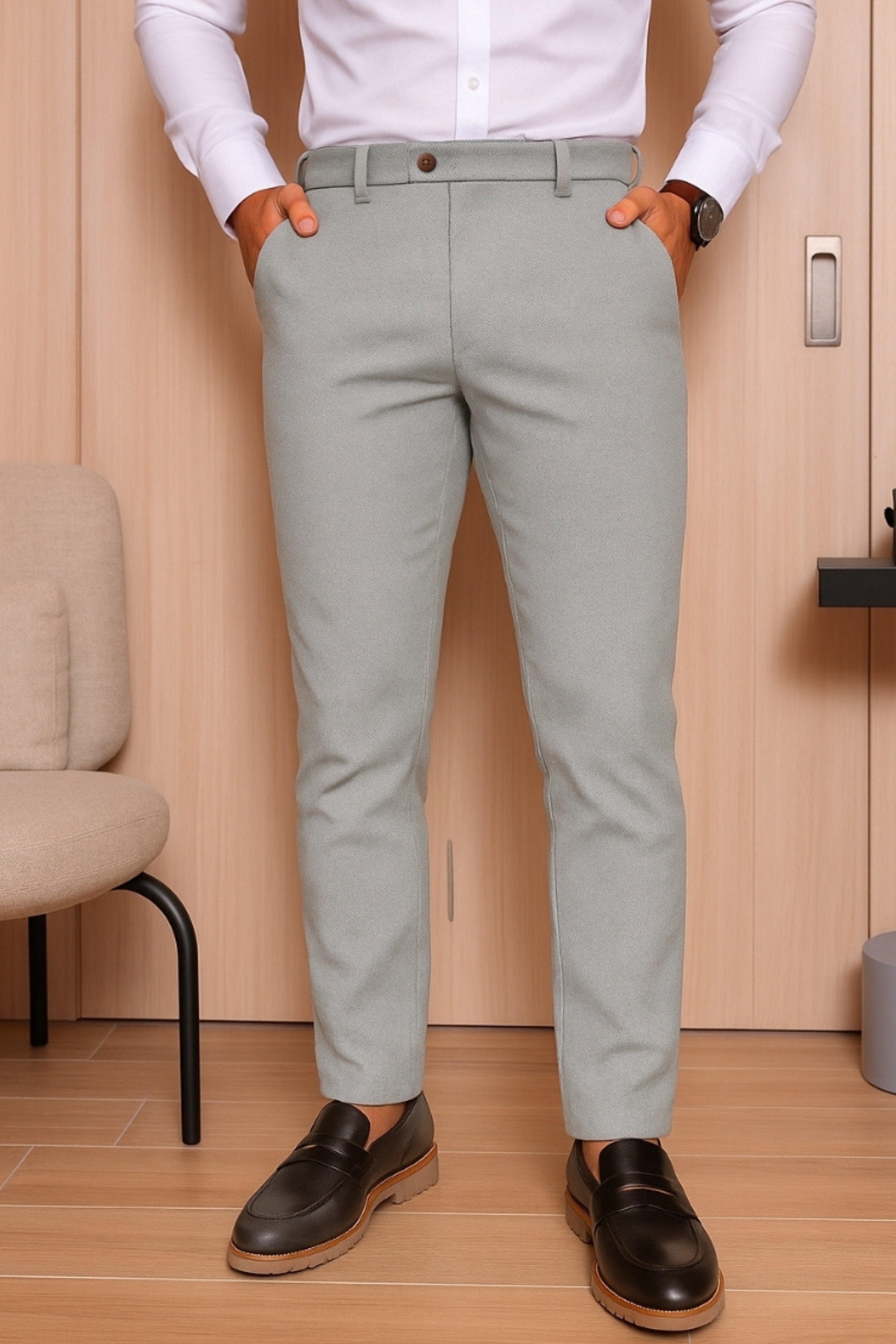 Calça Alfaiataria Malha Masculina Super Stretch
